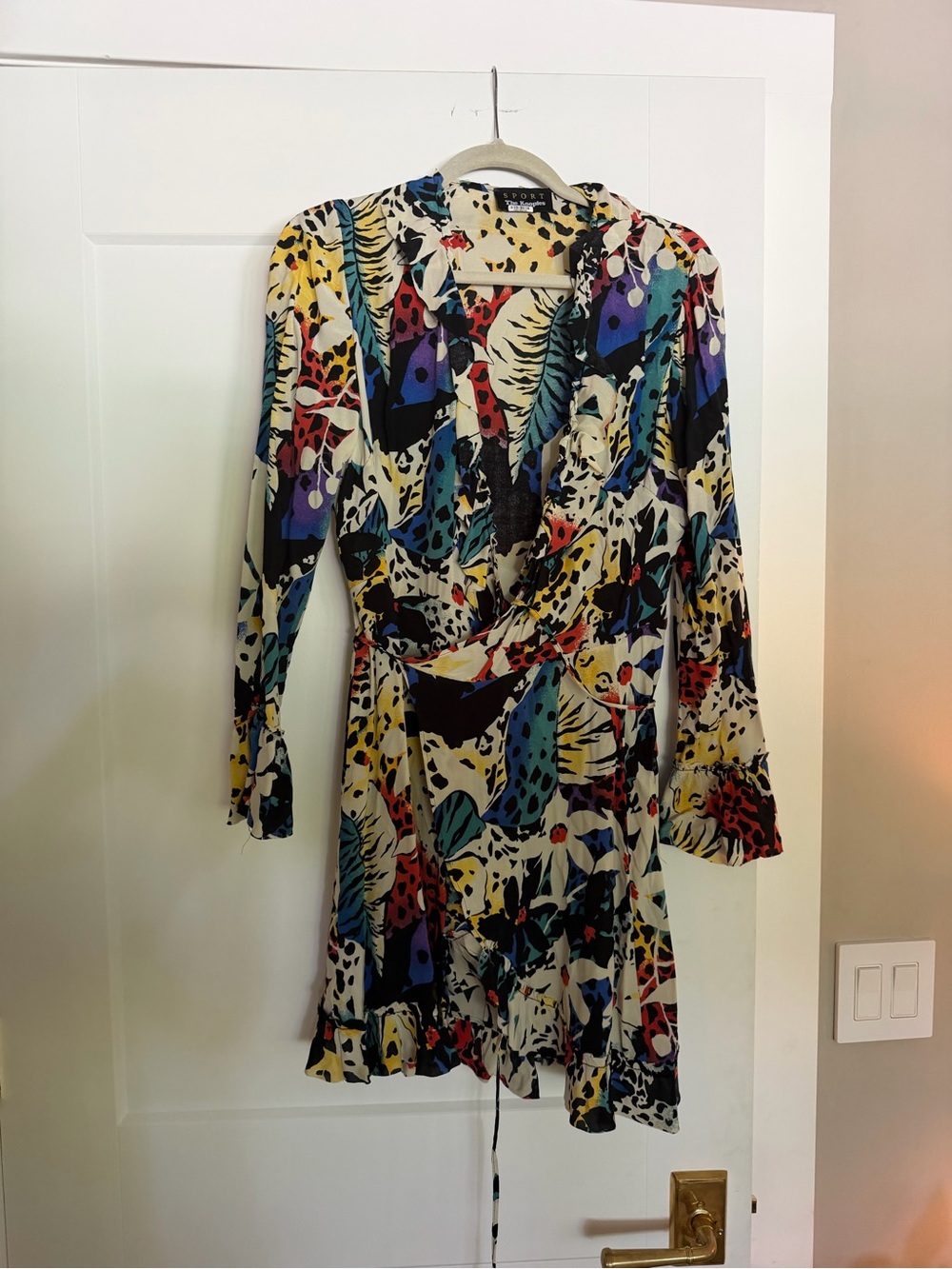 The Kooples Multicolor Abstract Wrap Dress - Women's